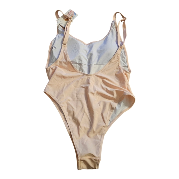 Pretty Garden. Light Pink. One Piece U Neckline Swimsuit. Size Medium. NWT. - Picture 5 of 9